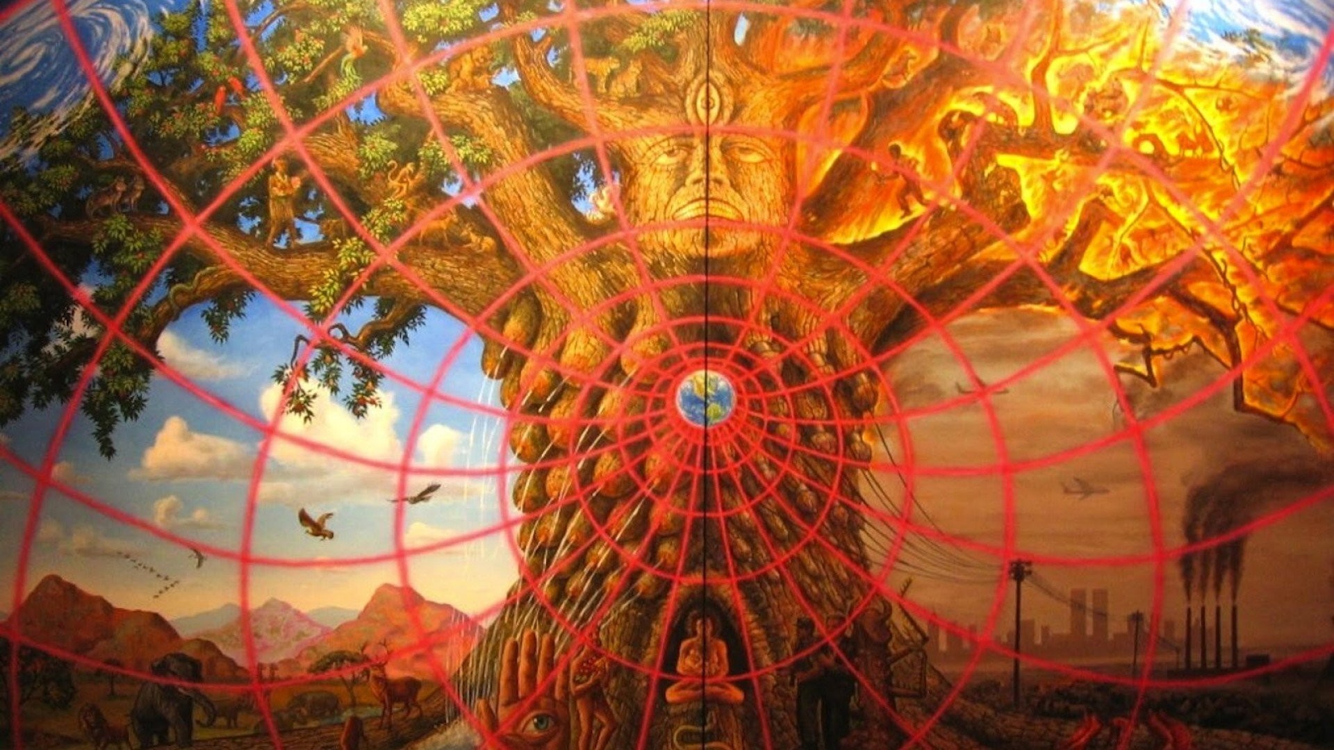 Tool Desktop Wallpaper - Alex Grey Art Tree - HD Wallpaper 