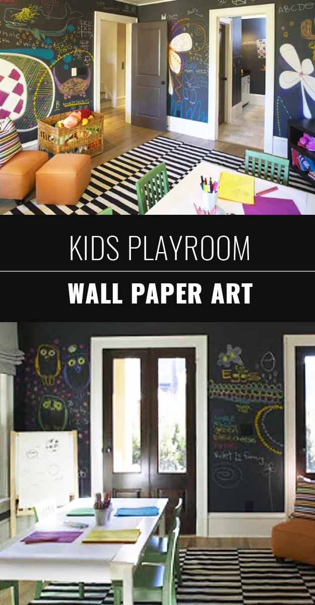Diy Chalkboard Paint Ideas For Furniture Projects, - Playroom With Chalkboard On Wall - HD Wallpaper 