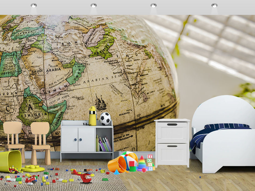 Maps Wall Mural An Old Globe With World Map Wallpaper - Geography - HD Wallpaper 