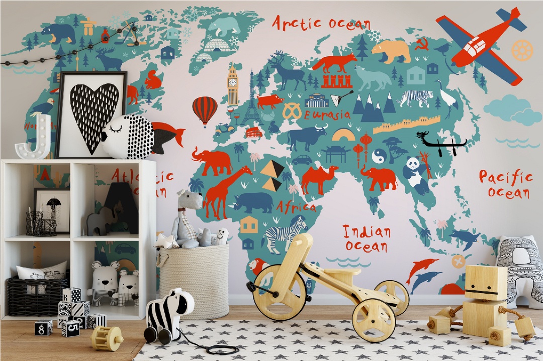 Explorer World Map Wall Mural - HD Wallpaper 
