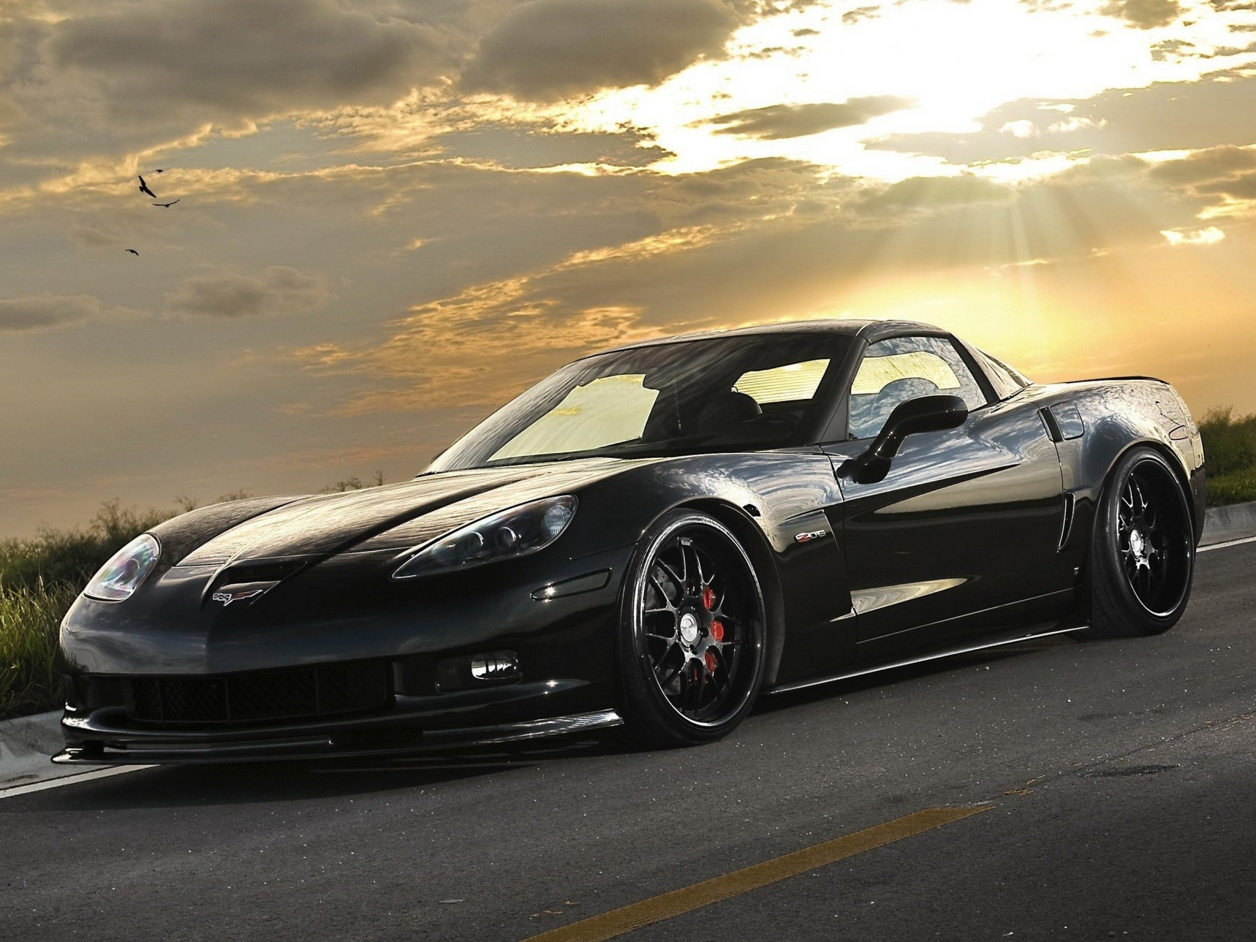 Corvette Stingray 2018 Black - HD Wallpaper 