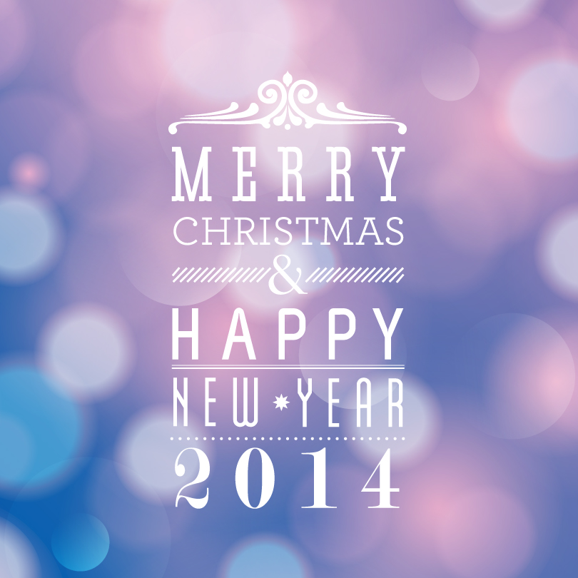 Merry Christmas And Happy New Year 2014 Font Design - Merry Christmas & Happy New Year Font Design - HD Wallpaper 