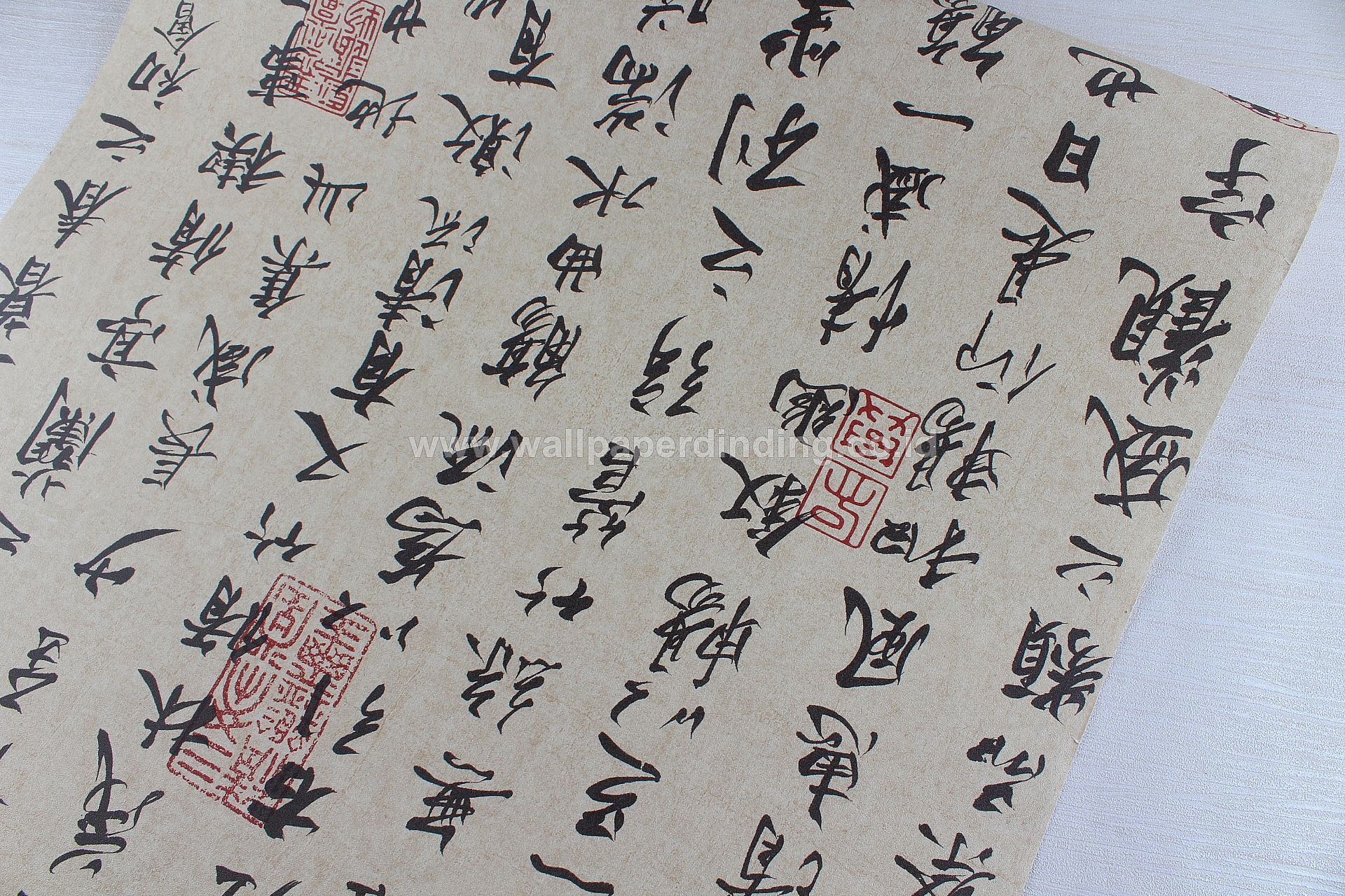 Wallpaper Dinding Modern Huruf Cina Coklat Dc531-1 - Stitch - HD Wallpaper 