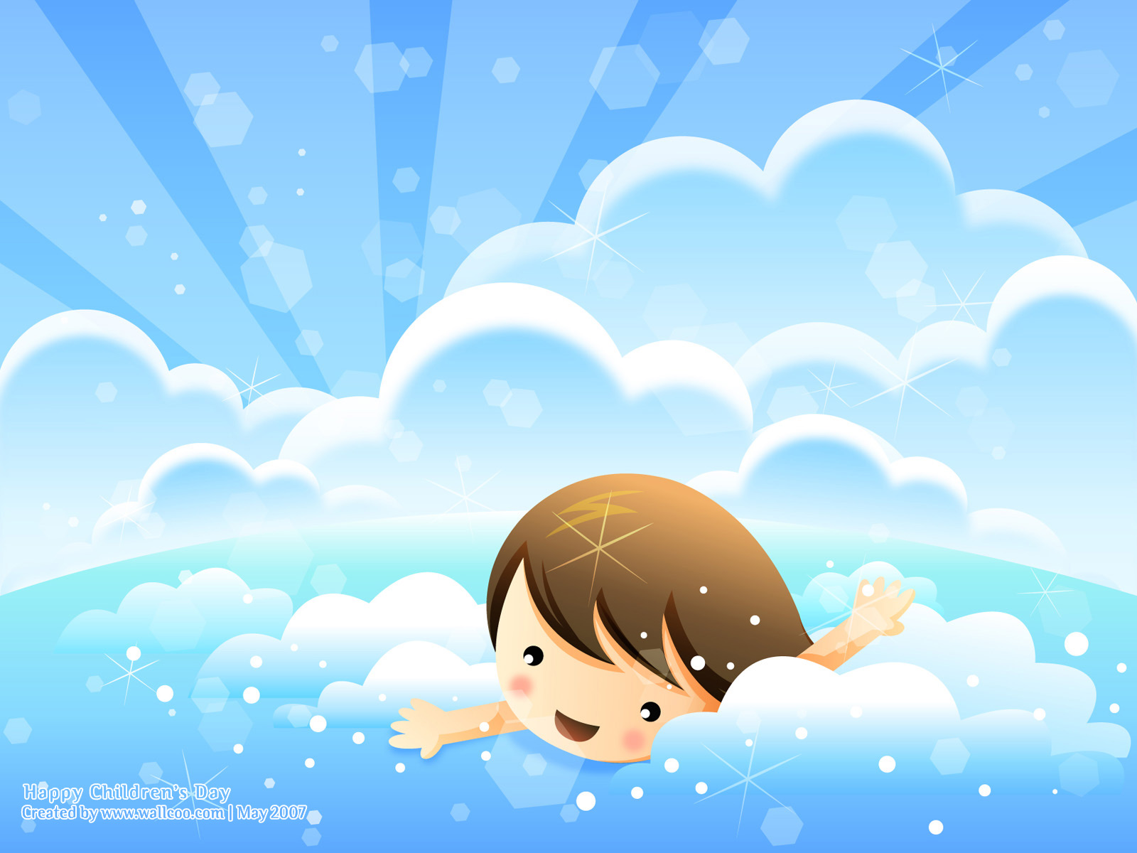 Children Day Vector Wallpaper 18 - Blue Background Hd Kids - HD Wallpaper 