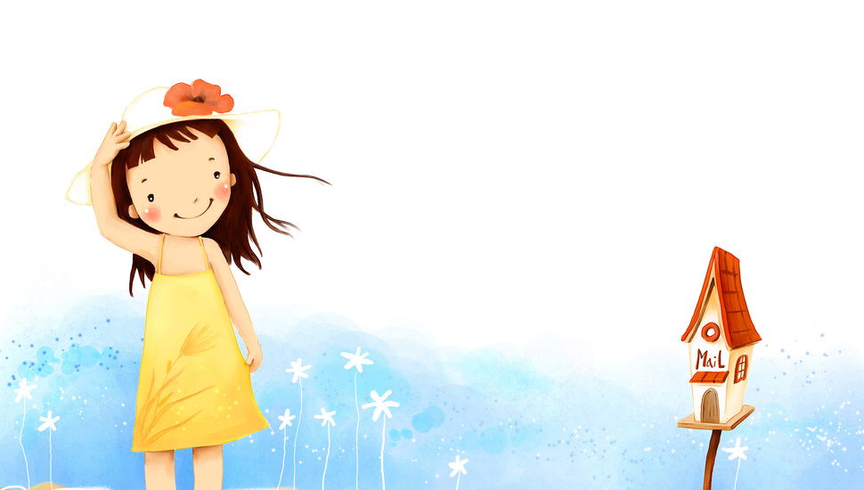 Girl, The Wind, Baby Wallpapers, Dress, Hat, Smile - Kafirun Surəsi - HD Wallpaper 