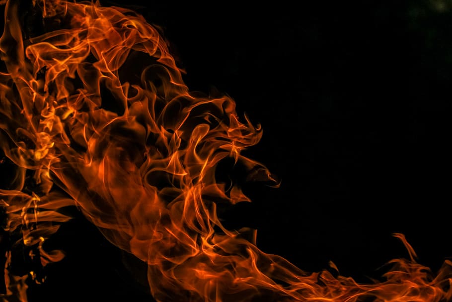 Fire Dark Background - HD Wallpaper 