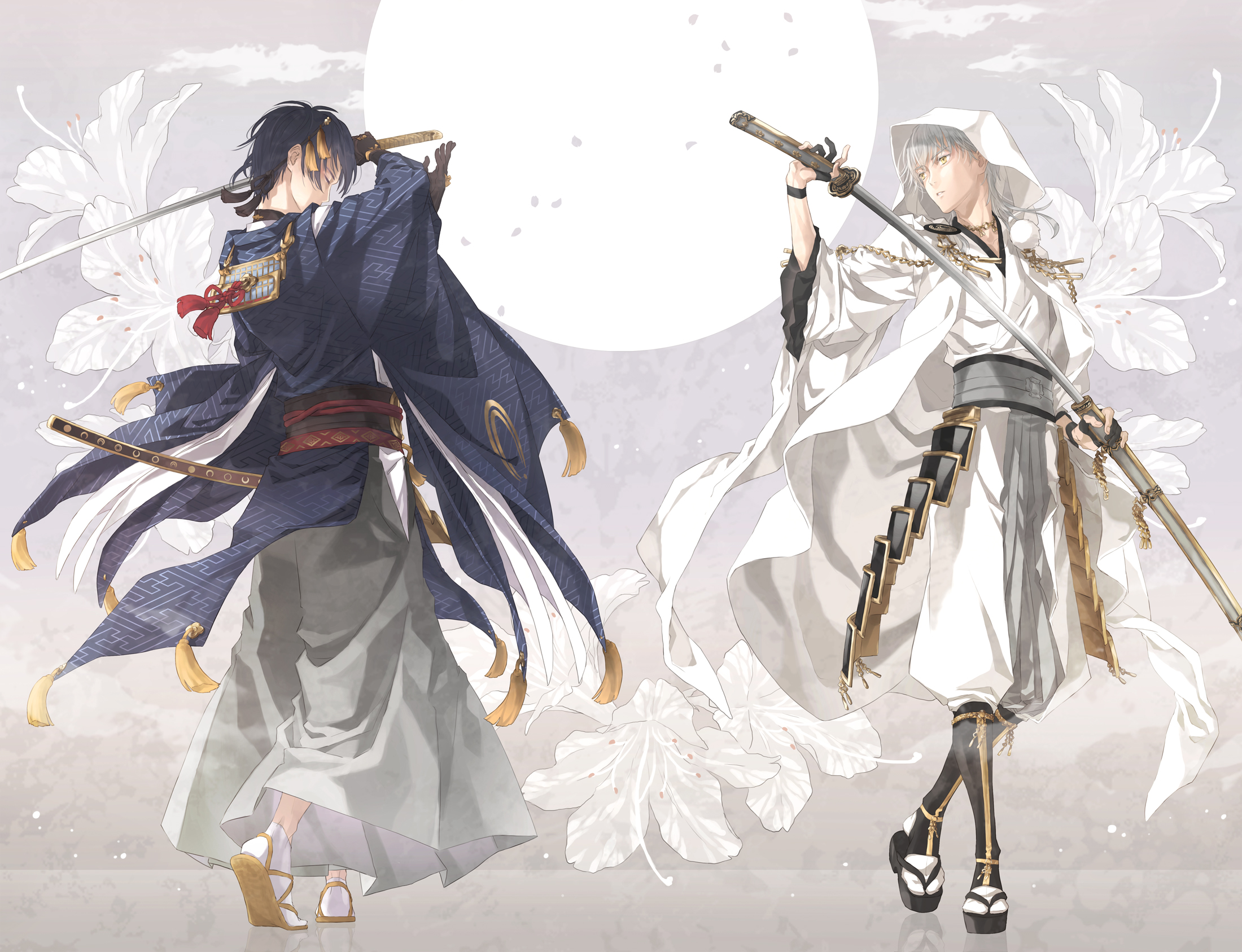Touken Ranbu Mikazuki And Tsurumaru - HD Wallpaper 