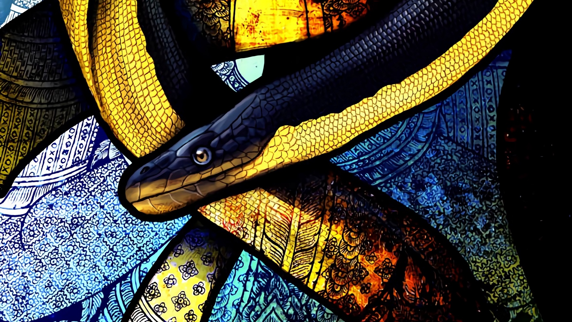 Wallpaper Snake, Winding, Patterns, Art - HD Wallpaper 