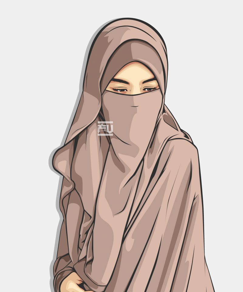 Gambar Muslimah Bercadar - Hijab Sketches Of Girl - HD Wallpaper 