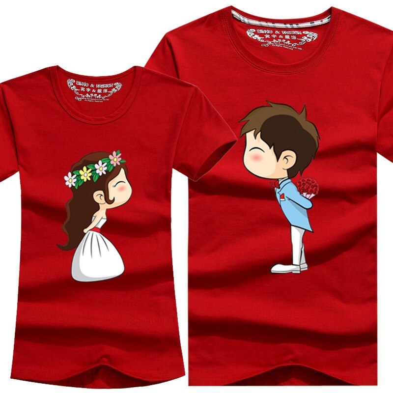 Couple Shirt Cute Cartoon Tshirt - HD Wallpaper 