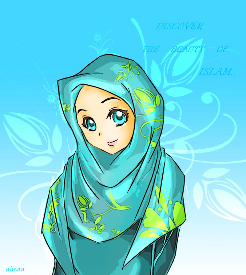 Muslim Cartoon Cute Girl - HD Wallpaper 