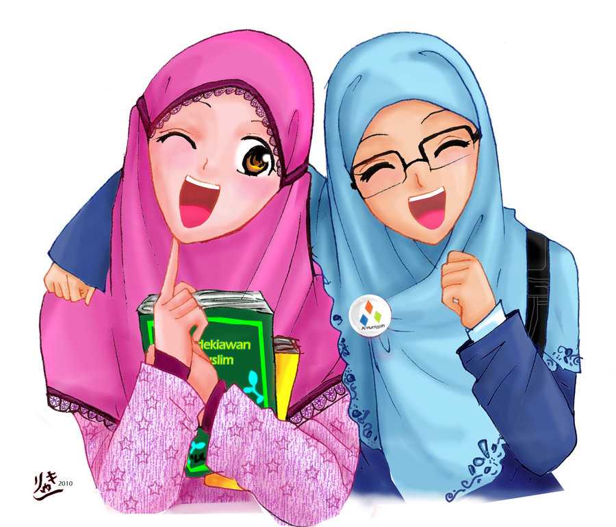 Gambar Best Friends Forever Berhijab Kartun - HD Wallpaper 