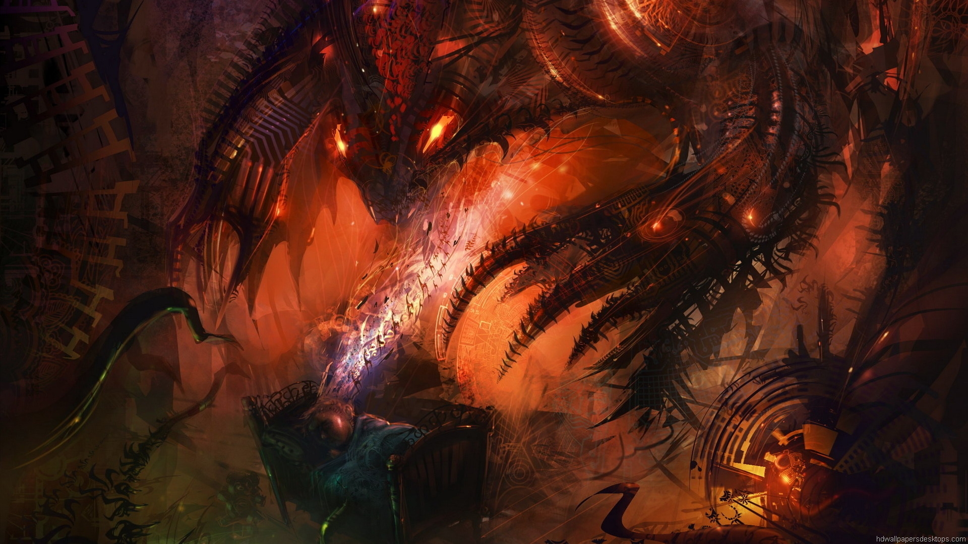 Hd Fantasy Red Dragon Hd Picture Wallpaper - High Resolution Red Dragon - HD Wallpaper 