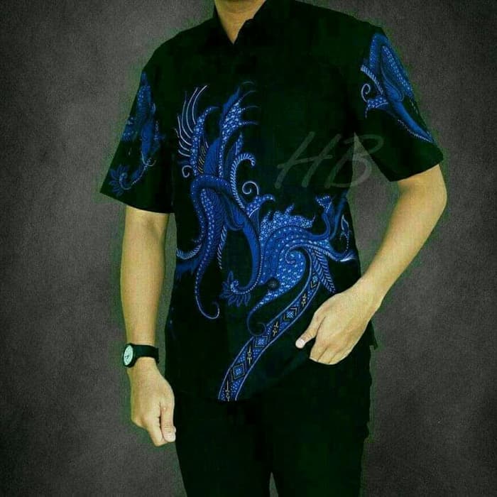 Baju Batik Pria Biru - HD Wallpaper 