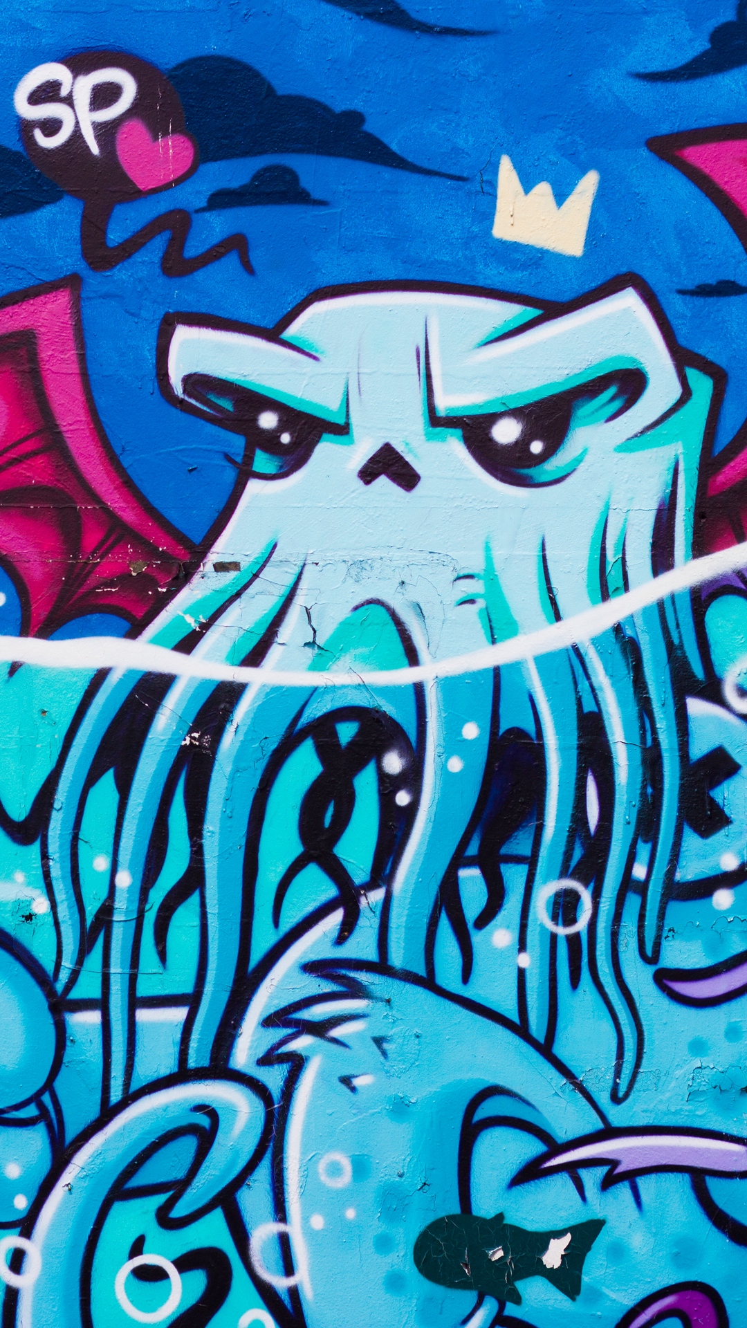 Wallpaper Graffiti, Octopus, Street Art - Street Art - HD Wallpaper 