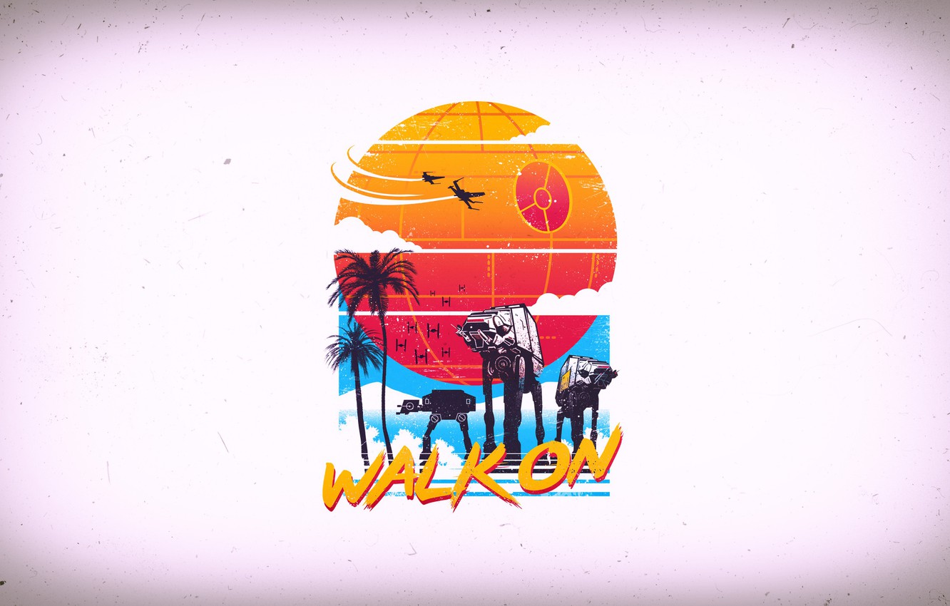 Photo Wallpaper Minimalism, Figure, Star Wars, Background, - Star Wars Sunset Shirt - HD Wallpaper 