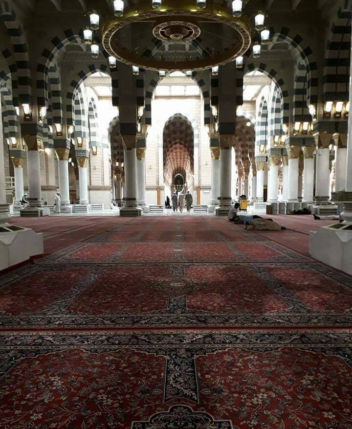 Precious, Quiet Moments Inside Masjid Al Nabawi - Al Masjid Al Nabawi Inside - HD Wallpaper 