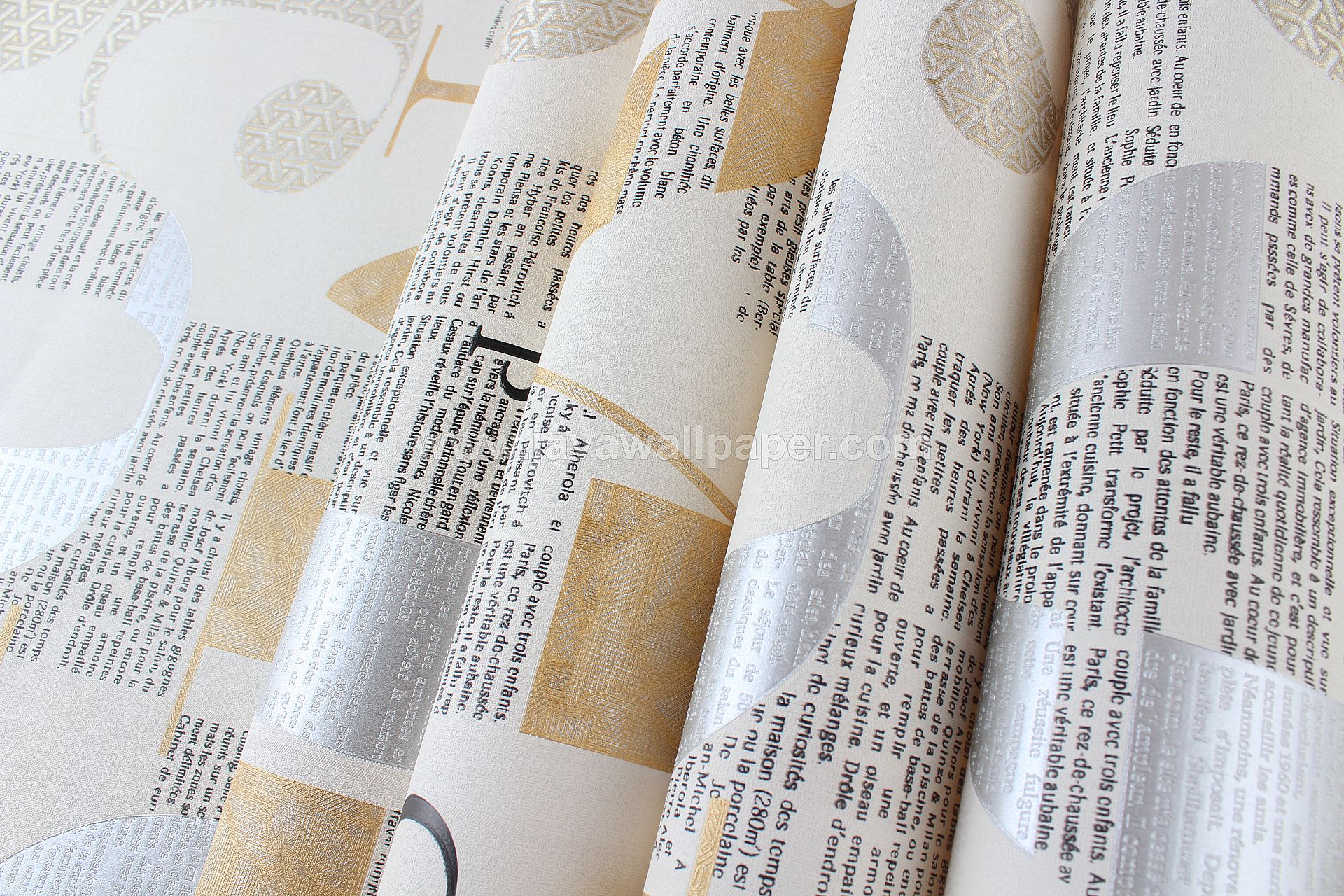 Wallpaper Dinding Koran Putih Gold Silver Cl D3601-4 - HD Wallpaper 