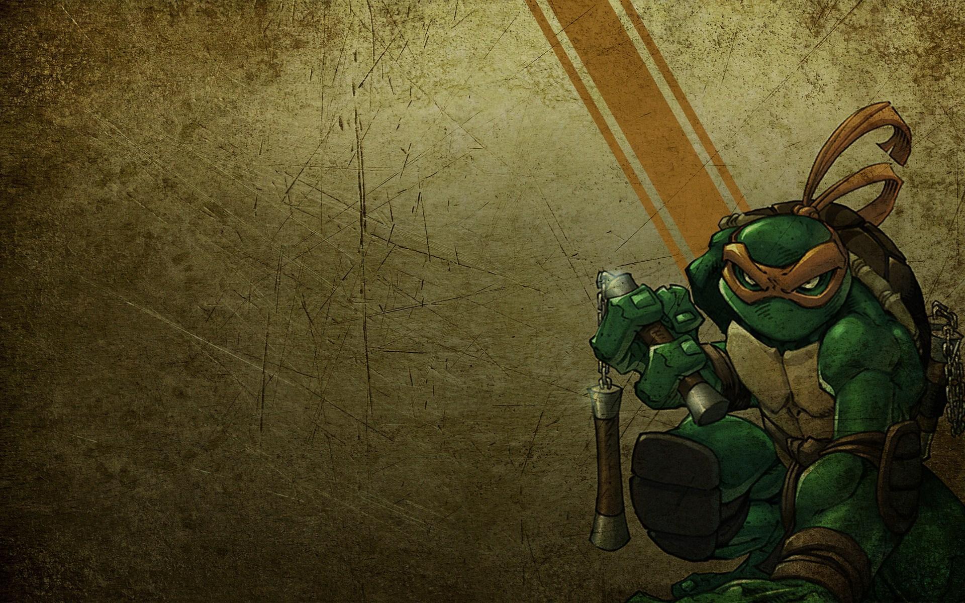 Kura-kura Ninja Michelangelo Mike Animasi Kartun - HD Wallpaper 