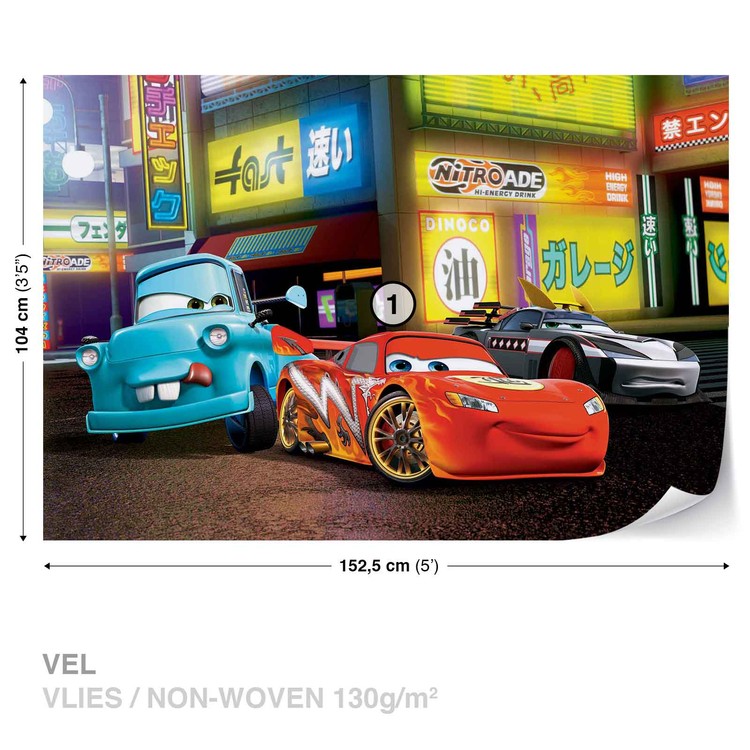 Disney Cars Lightning Mcqueen Wallpaper Mural - HD Wallpaper 
