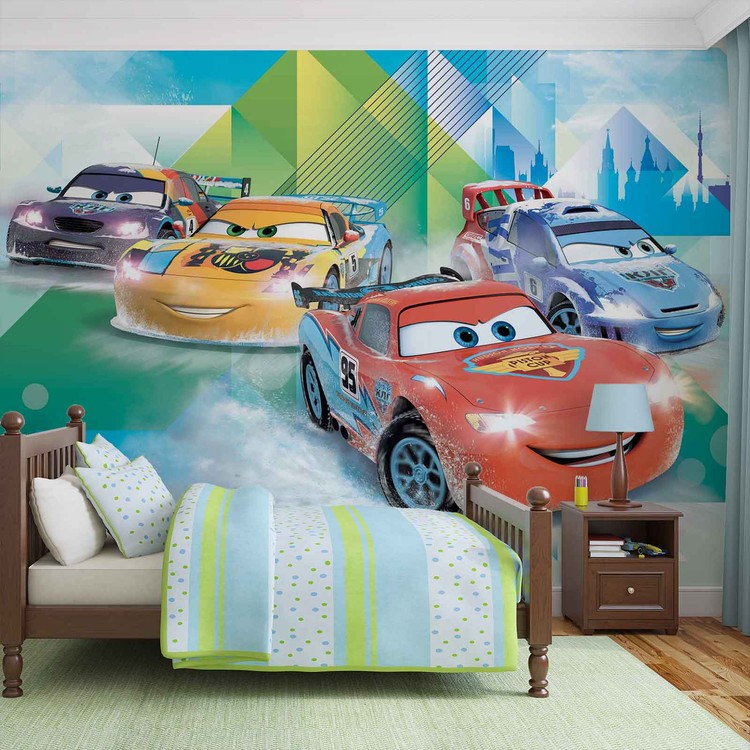 Disney Cars Lightning Mcqueen Camino Wallpaper Mural - HD Wallpaper 