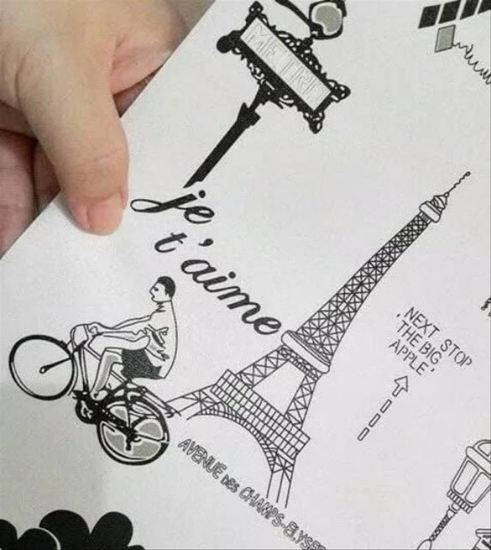 Wallpaper Dinding Termurah Kamar Ruang Tamu Paris Hitam - Eiffel Tower Drawing - HD Wallpaper 