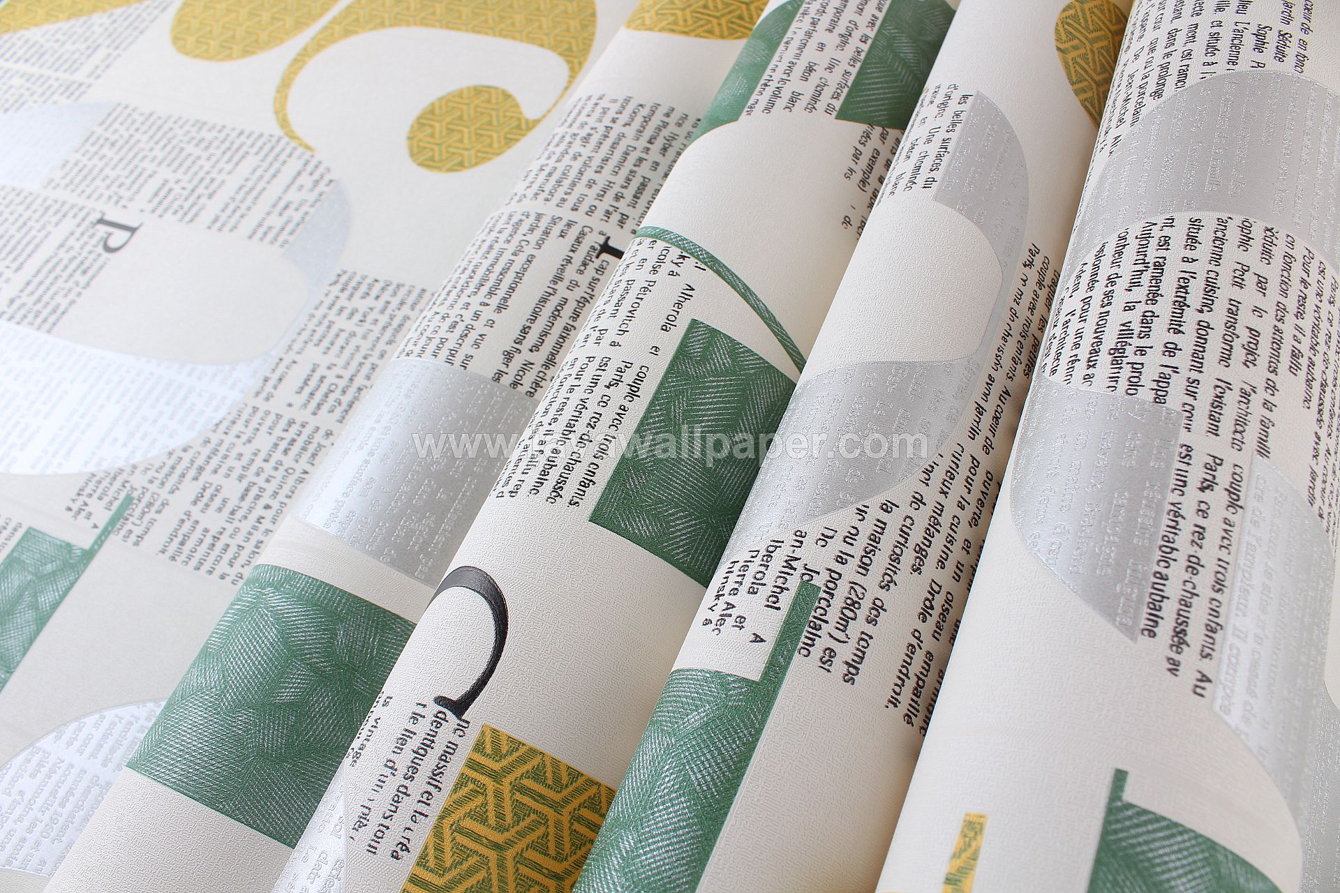 Wallpaper Dinding Koran Putih Hijau Kuning Cl D3601-1 - Book - HD Wallpaper 