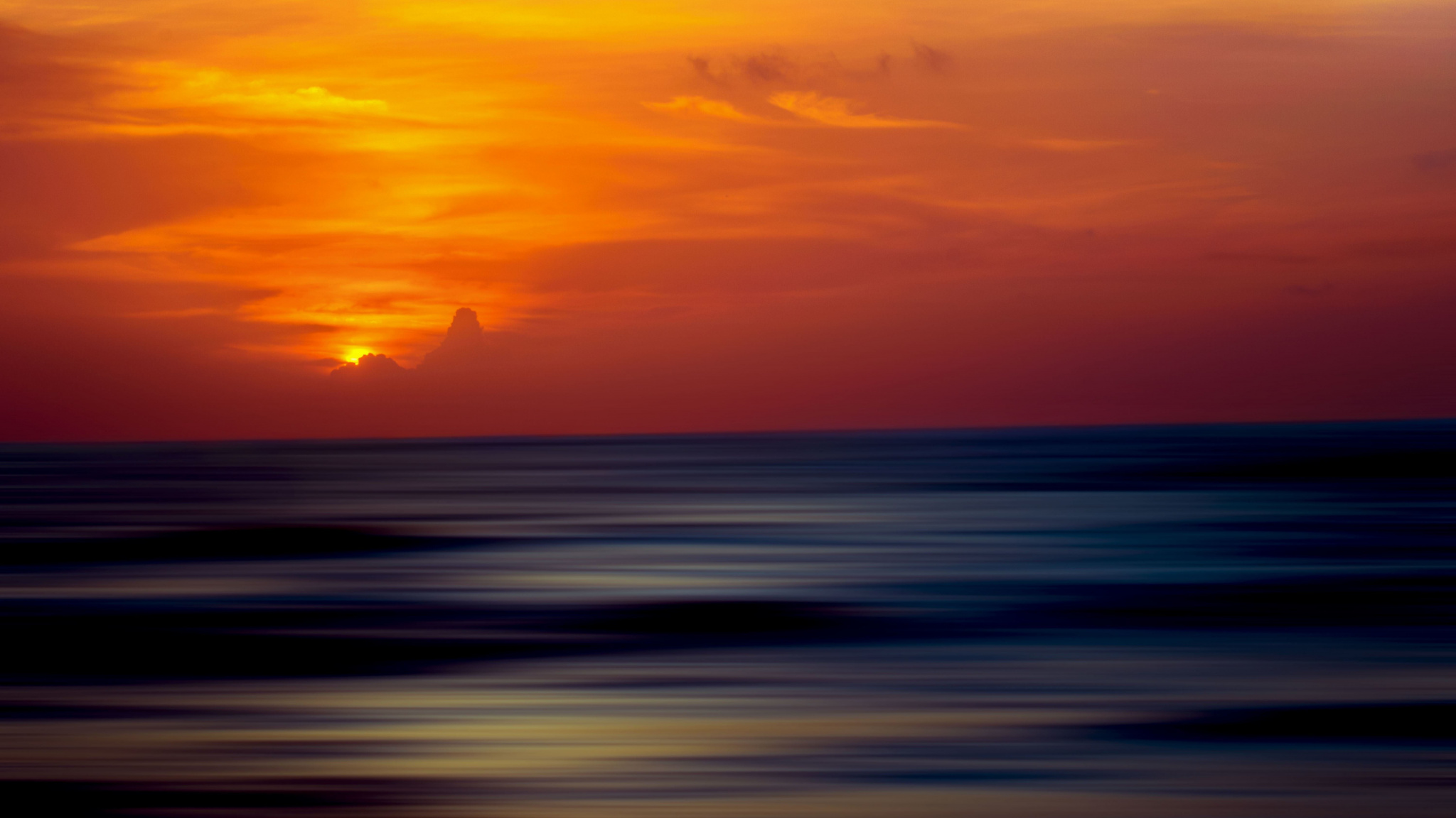 Sunset, Nature, Horizon, Wallpaper - Sunset Ocean 4k - HD Wallpaper 