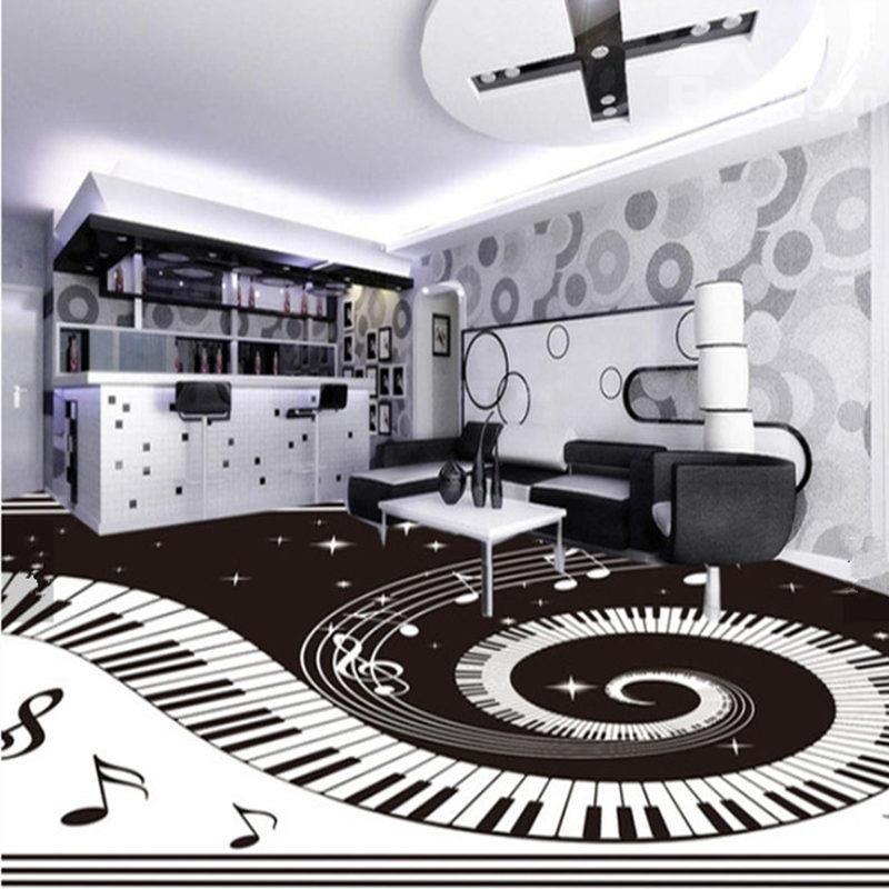 3d Flooring Black And White - HD Wallpaper 