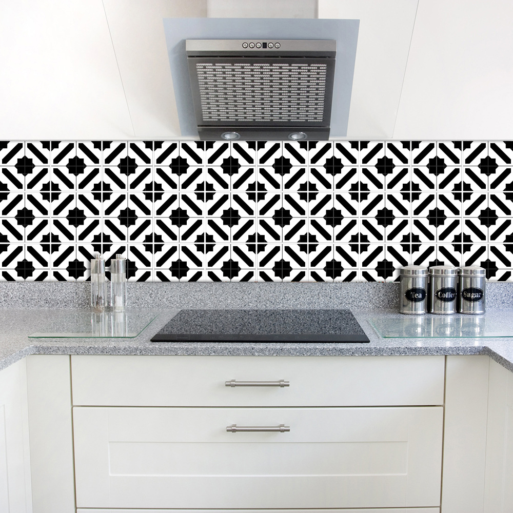 Kitchen Backsplash Black And White - HD Wallpaper 