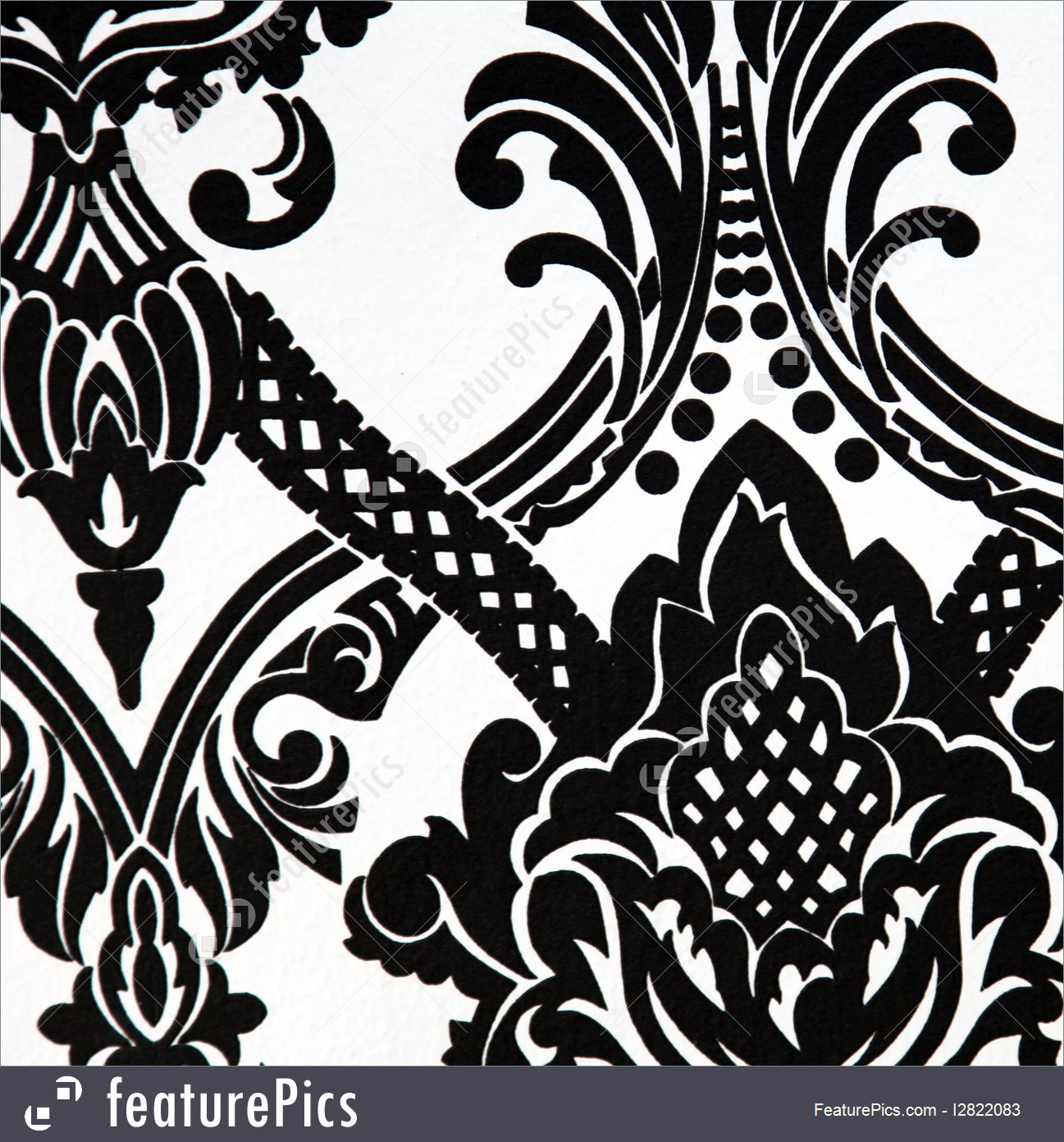 Close-up Of Wallpaper Or Fabric Design In Black And - Black And White A4 - HD Wallpaper 