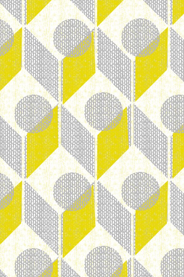 Pale Yellow Geometric Wallpaper-q53ip1h - Yellow And Gray Fabric Texture - HD Wallpaper 