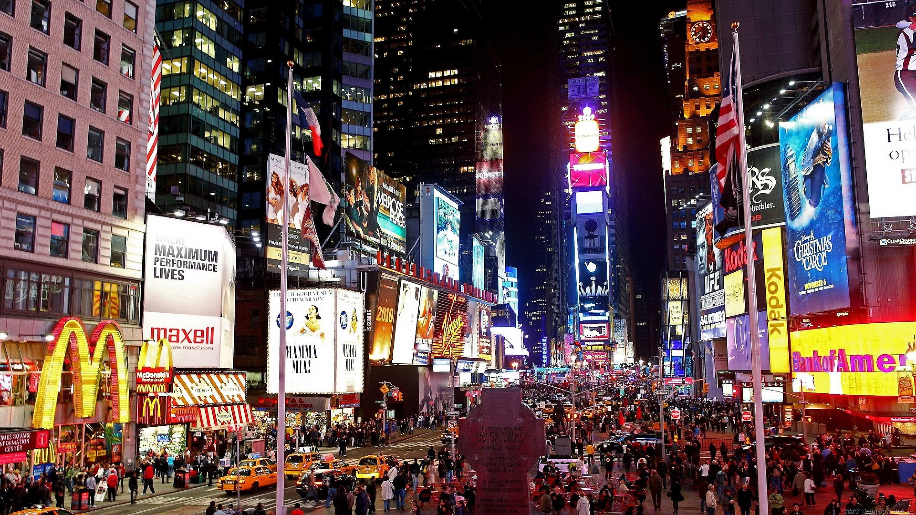 Times Square At Night Hd Wallpaper - Times Square - HD Wallpaper 