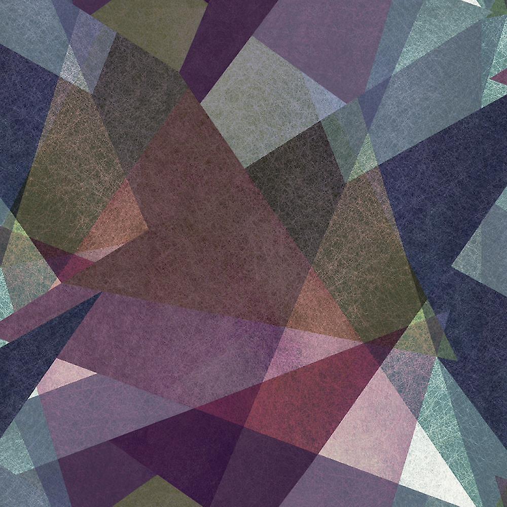 Geometric Triangles Wallpaper Purple Pink Blue Green - Papel De Parede Reflets - HD Wallpaper 