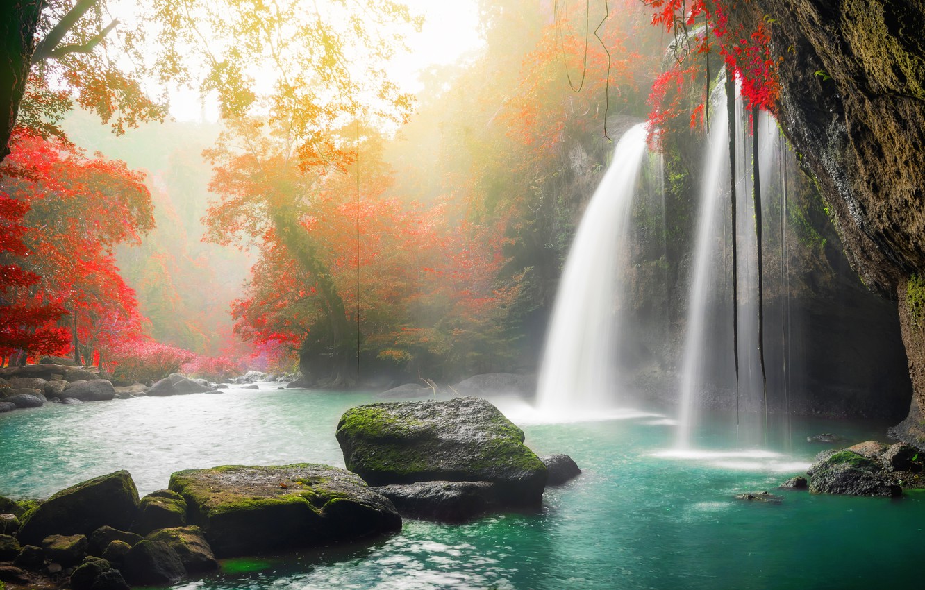 Photo Wallpaper Autumn, Forest, Water, Trees, Nature, - Nature Waterfall Beautiful River - 1332x850 Wallpaper Photo Wallpaper Autumn, Forest, Water, Trees, Nature, - Nature Waterfall Beautiful River - 1332x850 Wallpaper