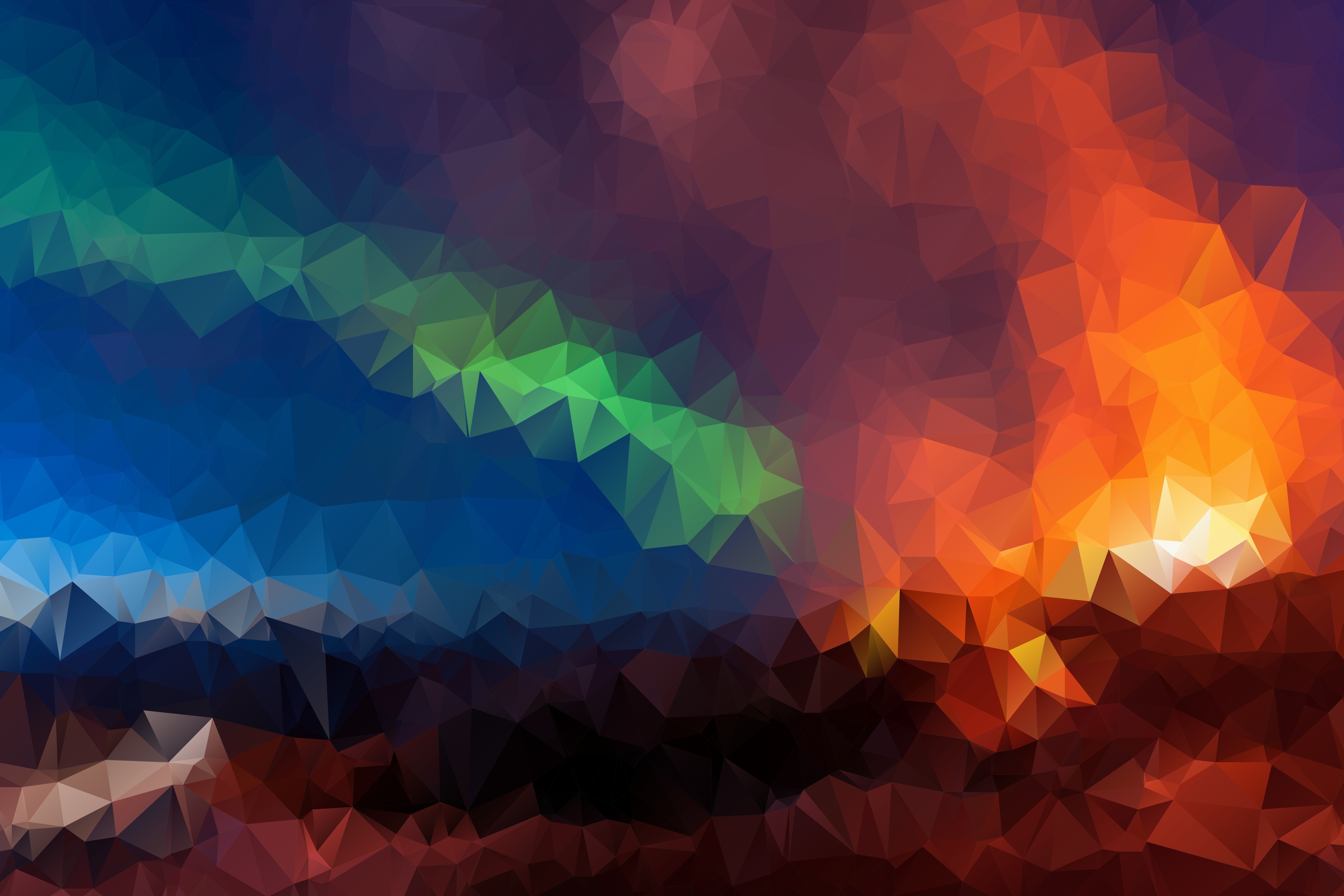 Low Poly Sky, Digital Art, Geometric, Triangles, Colorful - Polygon Wallpaper 4k - HD Wallpaper 