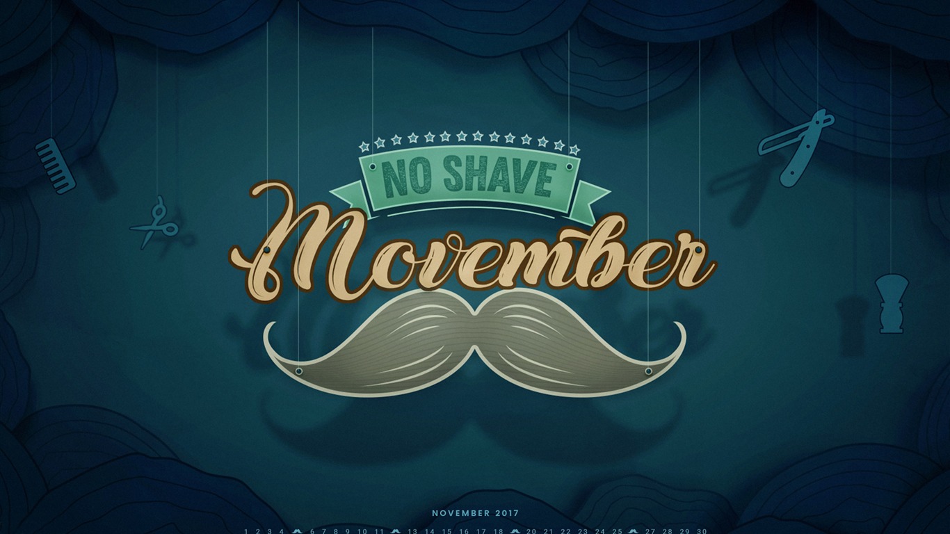 No Shave Movember November 2017 Calendar Wallpaper2017 - No Shave November - HD Wallpaper 