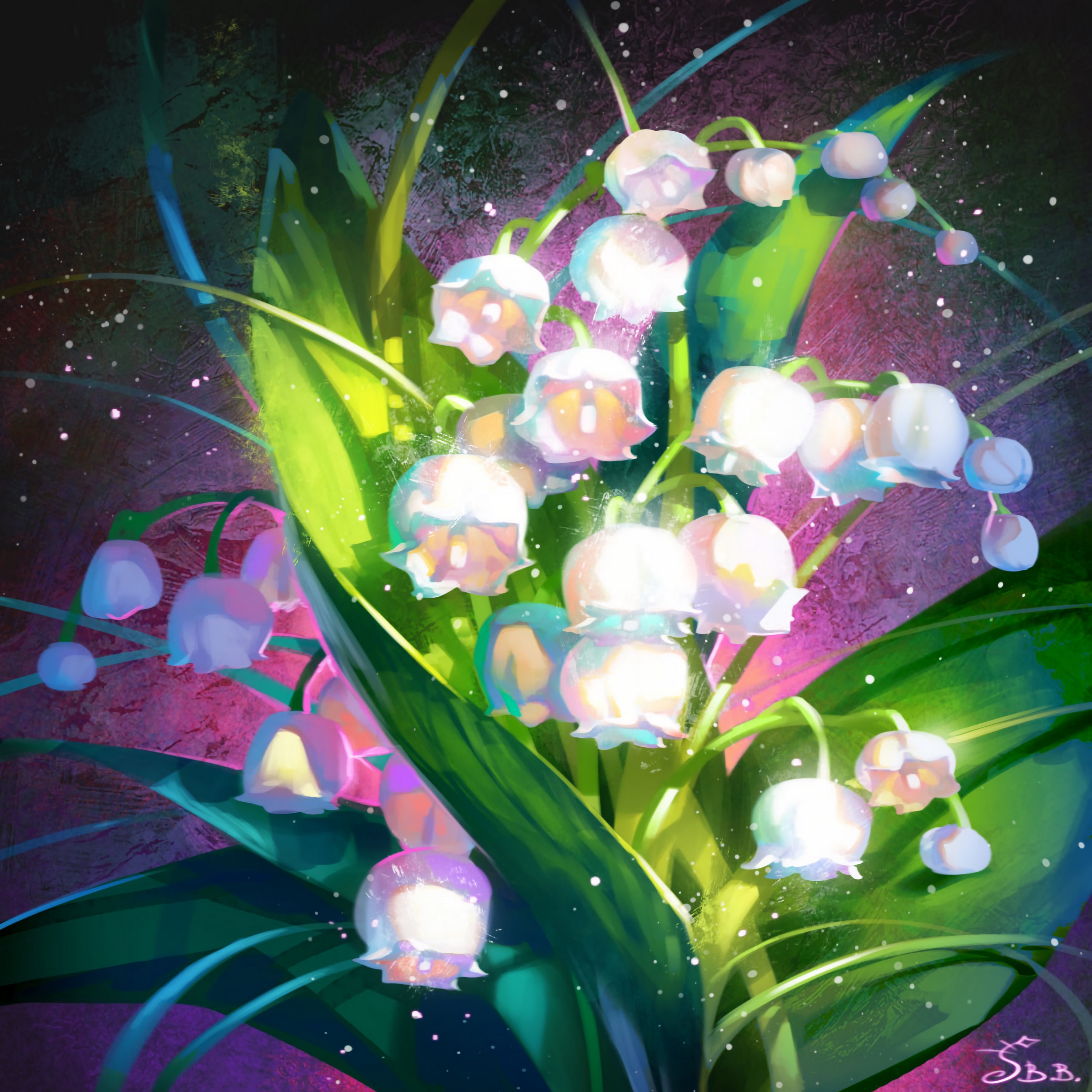 Wallpaper Lilies Of The Valley, Bouquet, Art, Flowers - Flowers Artstation - HD Wallpaper 