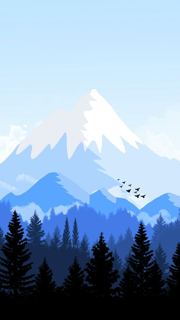 Iphone Wallpaper Minimalist Mountains - HD Wallpaper 