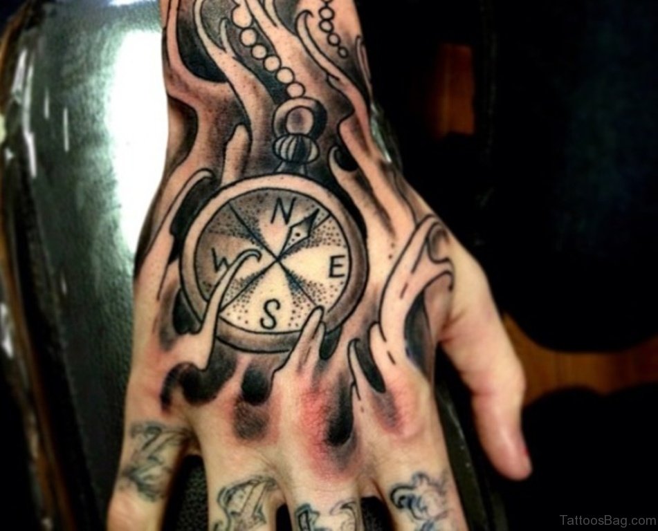 Cool Clock Tattoo - Ripped Skin Hand Tattoo - HD Wallpaper 