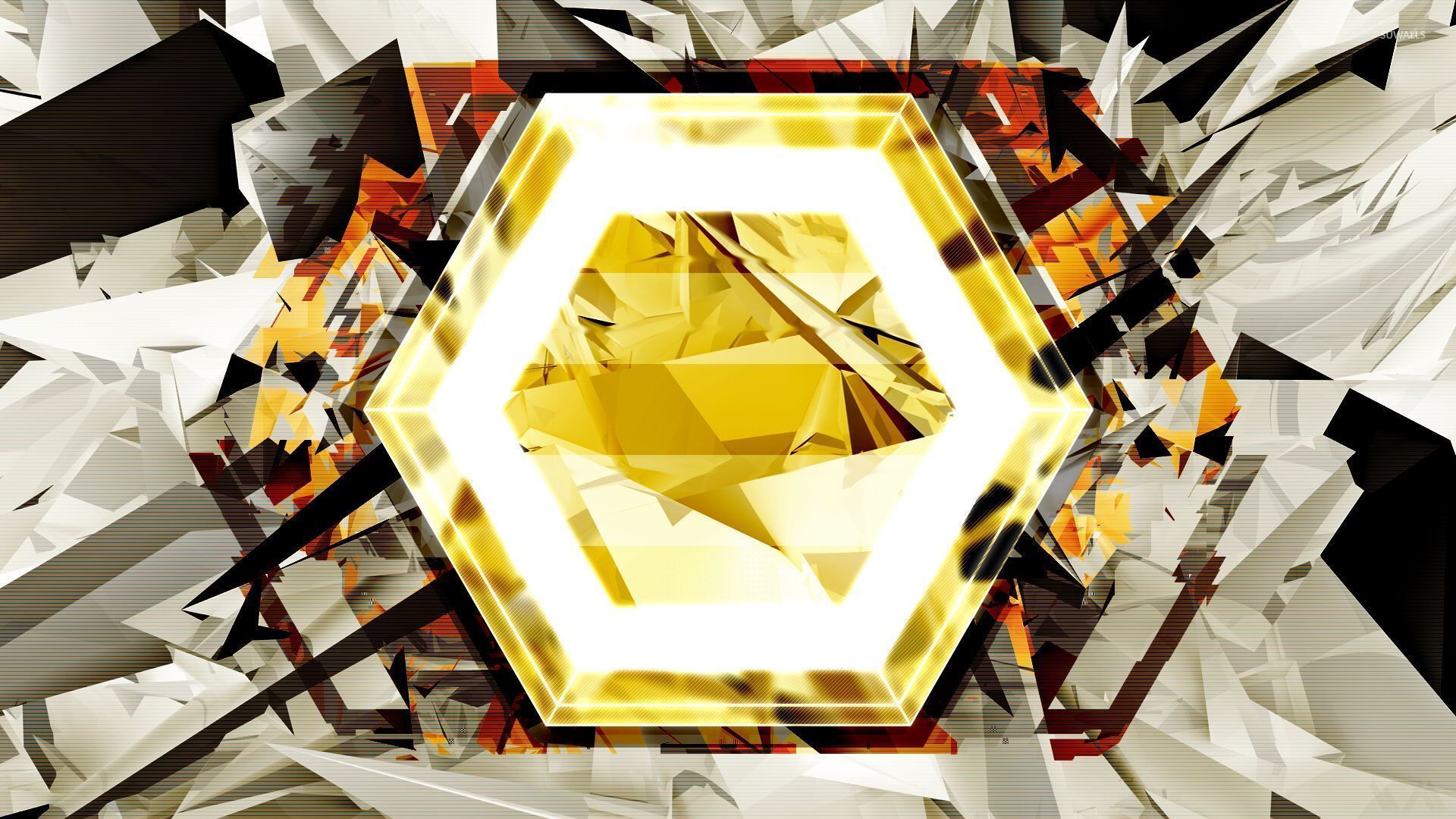 Hexagon Wallpaper Gold - HD Wallpaper 
