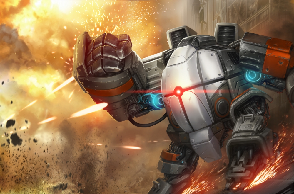 Shards Of War, Bastion, Mech, Robot, Fire, Explosion, - Shards Of War Art - HD Wallpaper 