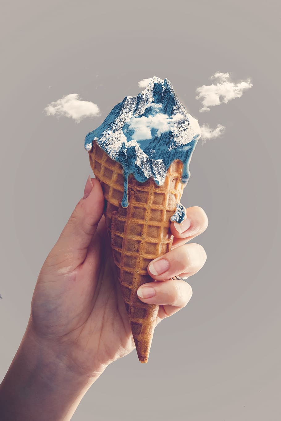 Ice Cream, Mountain, Cloud, Cone, Wallpaper, Android, - Ice Cream Images Hd - HD Wallpaper 