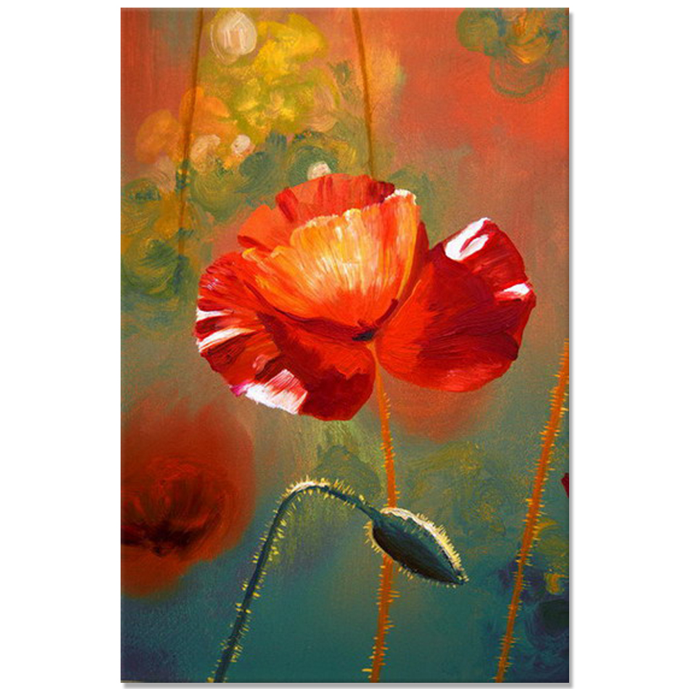 Hayvan El Boyama Tuval Üzerine Yağlıboya Duvar Kağıdı - Oriental Poppy - HD Wallpaper 