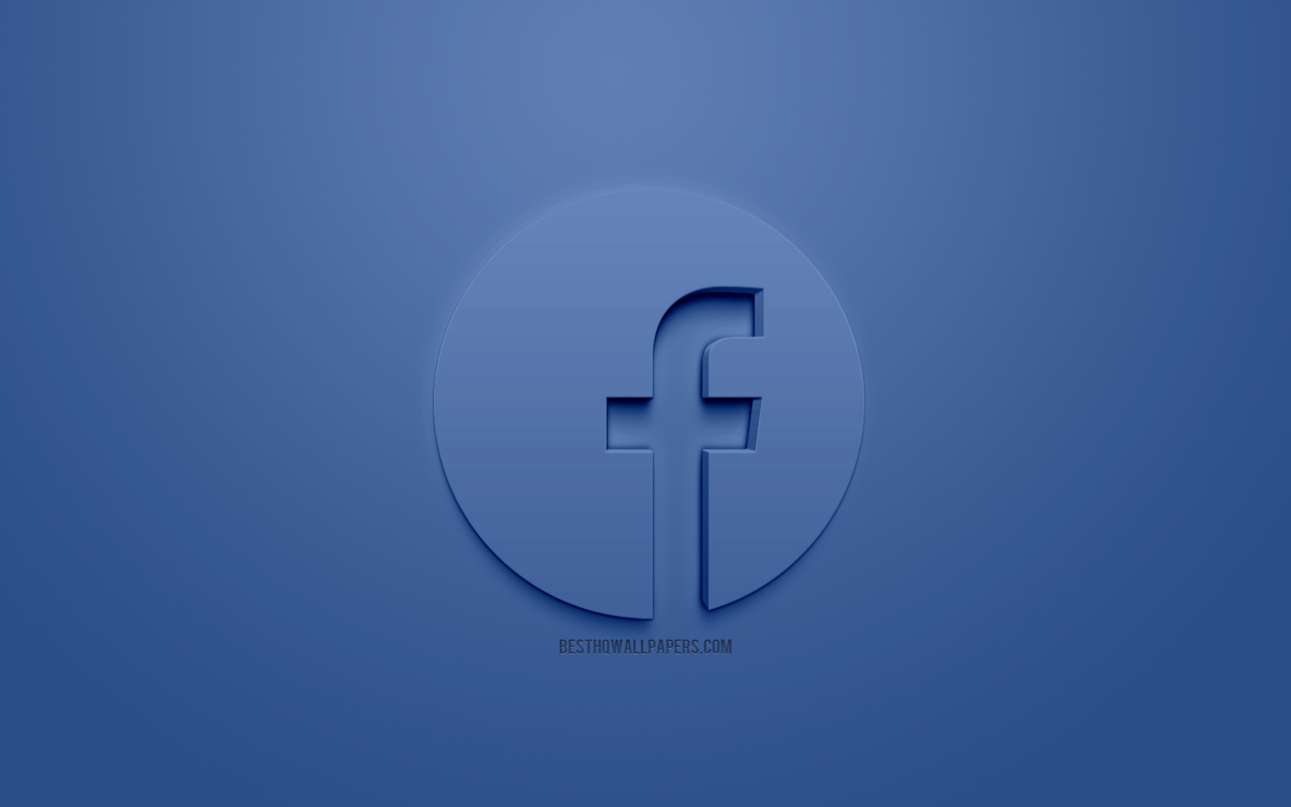Facebook, 3d Logo, Blue Background, Social Network, - Cross - HD Wallpaper 