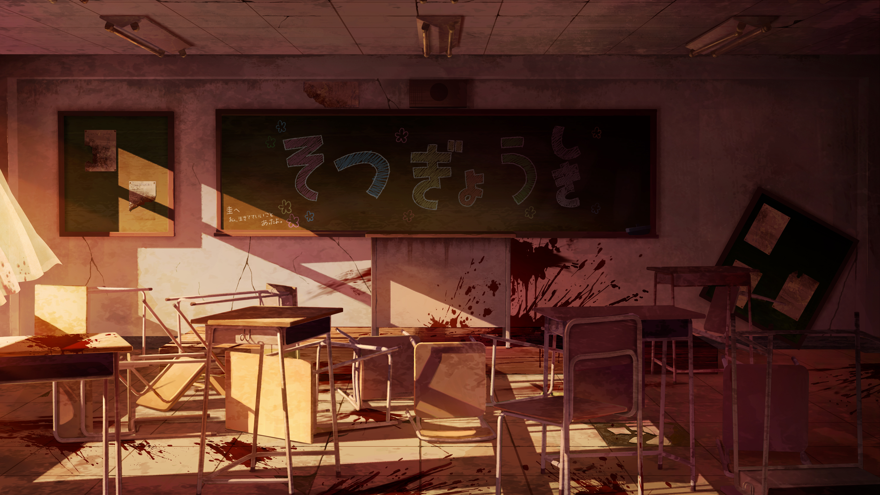 Dark Anime Classroom Background - HD Wallpaper 