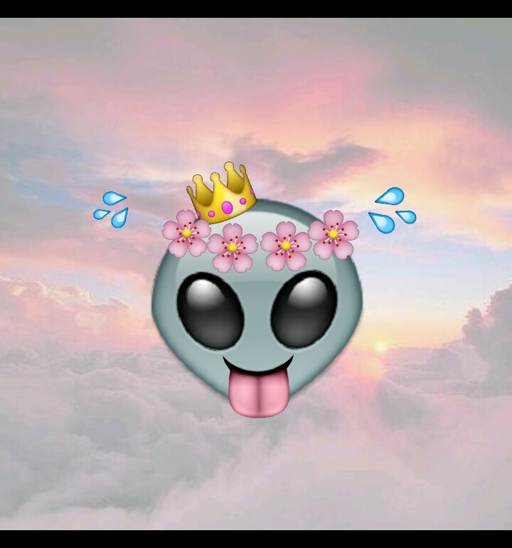 Alien, Emoji, Wallpaper - Flower Crown Alien Emoji - HD Wallpaper 