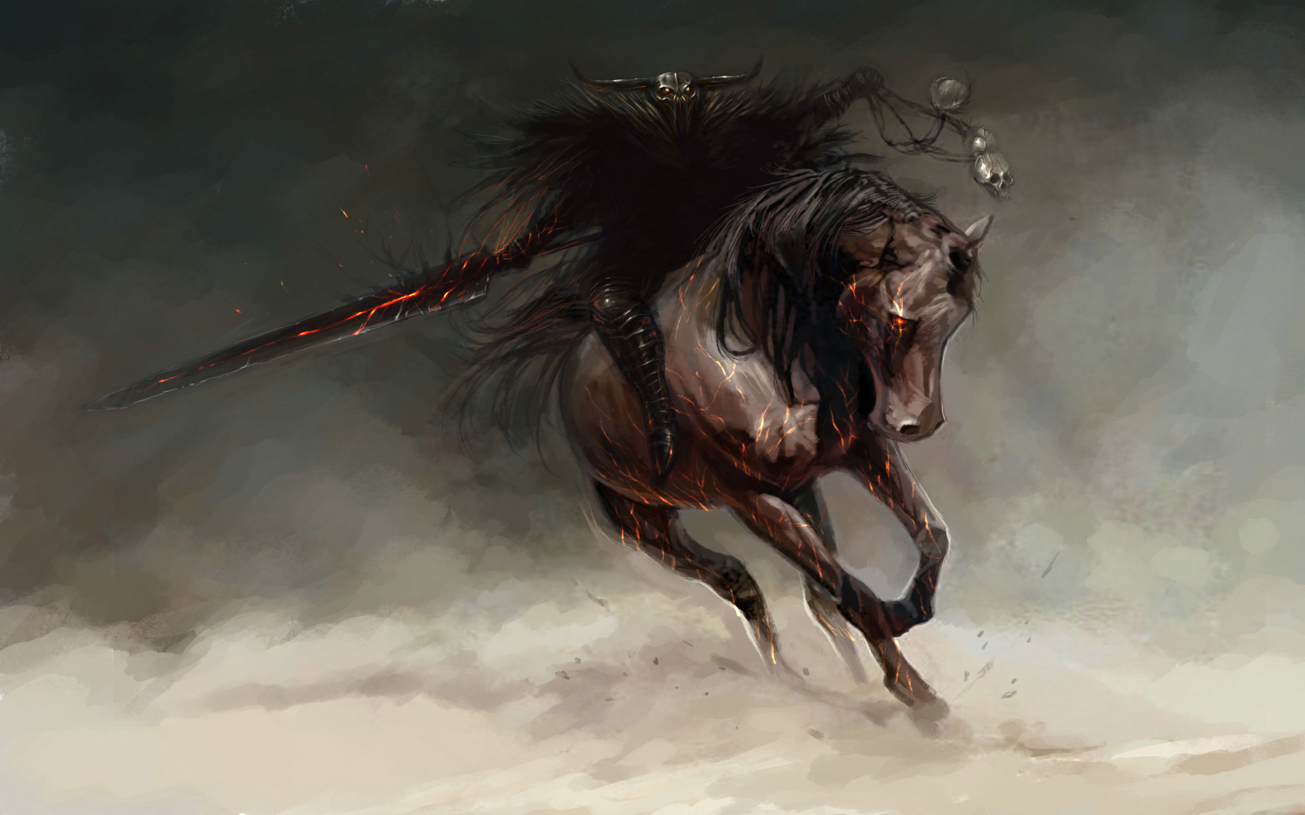 Fantasy War Horse Art - HD Wallpaper 