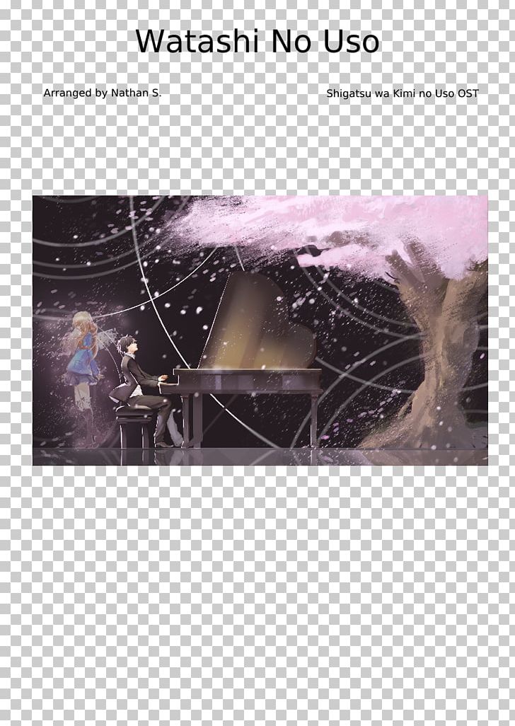 Kousei Kaori Your Lie In April Desktop Png, Clipart, - Arima Kousei Playing Piano - HD Wallpaper 