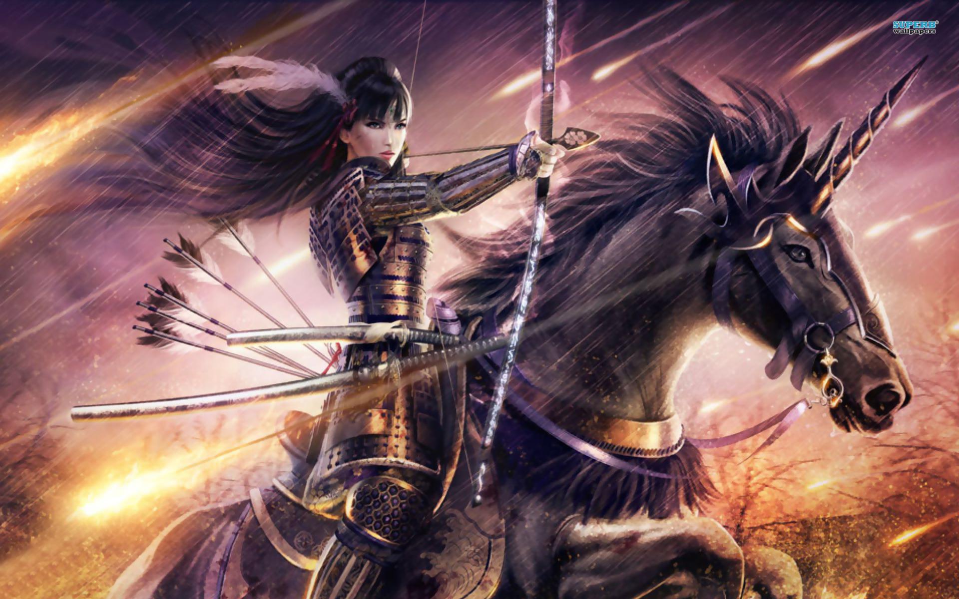 Anime Warrior Wallpaper - Anime Princess Warrior Girl - HD Wallpaper 